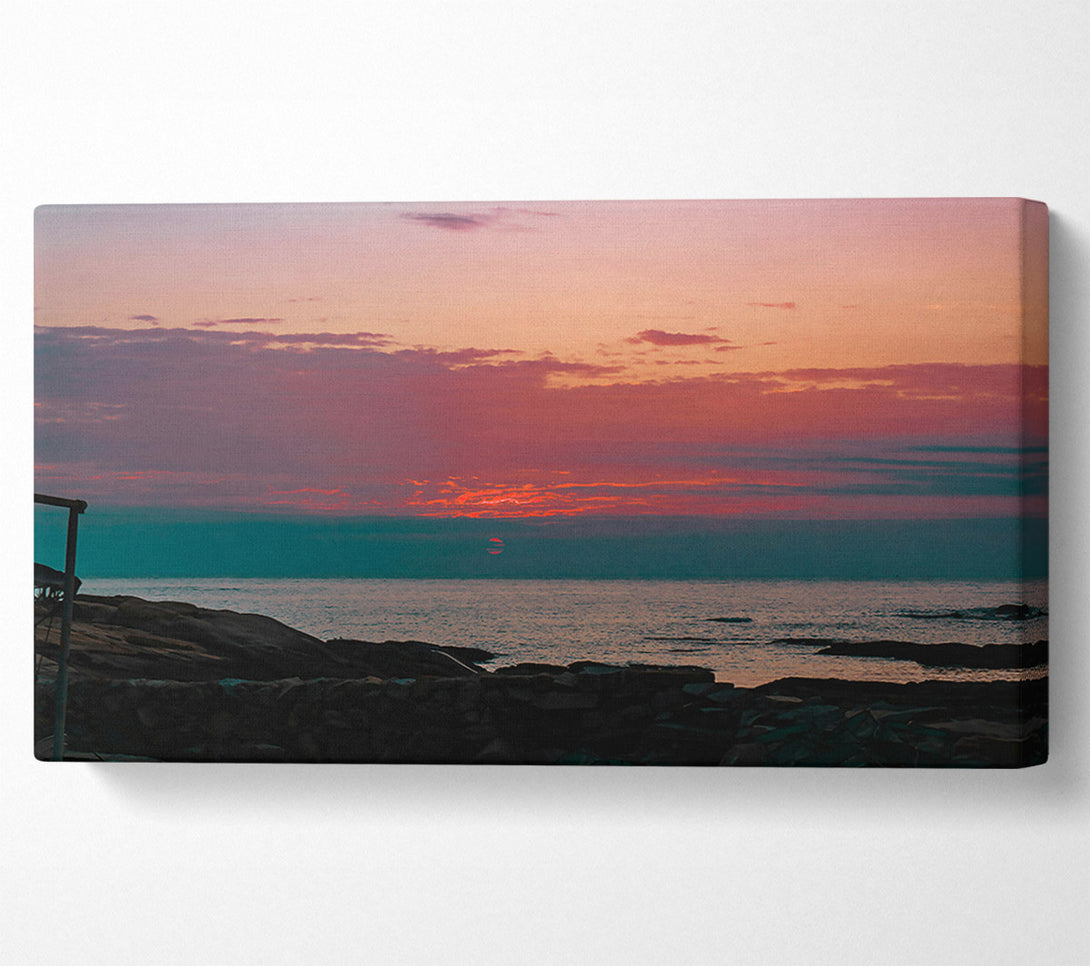  A Canvas Print of Crimson Sea Horizon Canvas Print