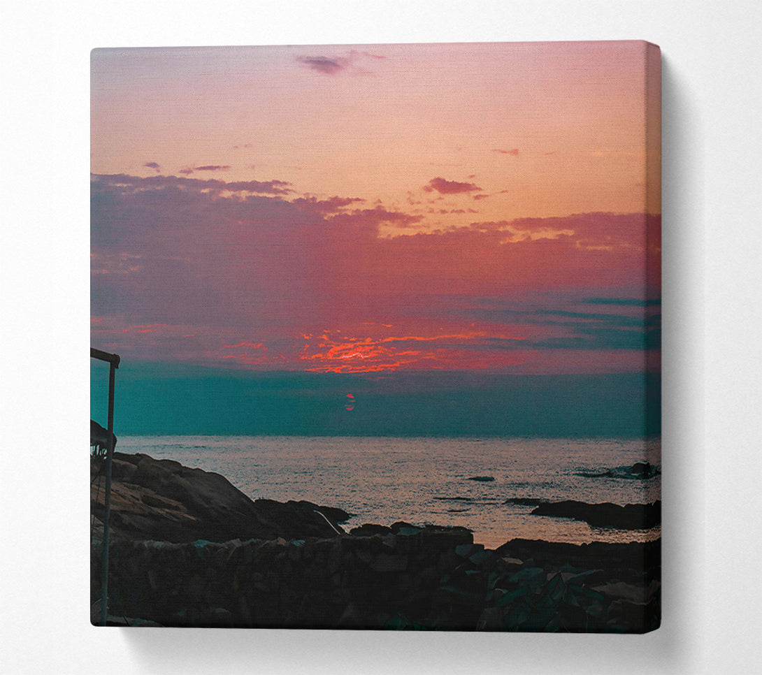  A Canvas Print of Crimson Sea Horizon Canvas Print