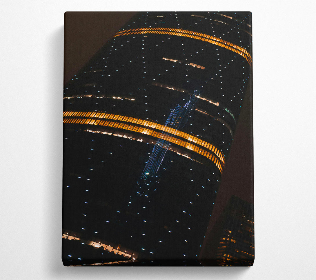  A Canvas Print of Golden City Lights Canvas Print