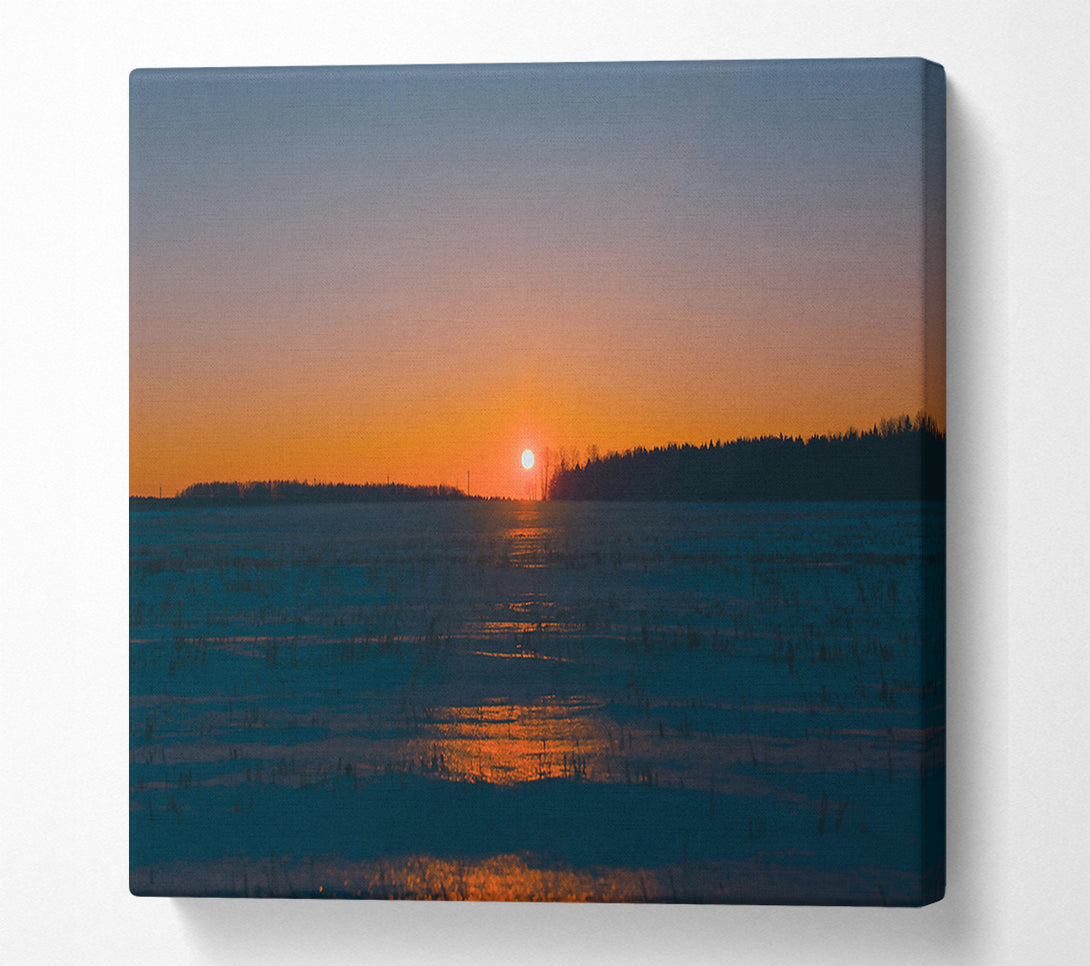  A Canvas Print of Orange Winter Sunset Canvas Print