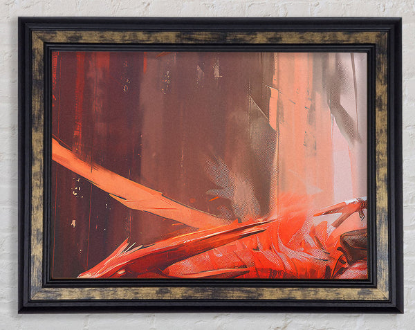 Red Wyvern Cyberpunk Framed Print