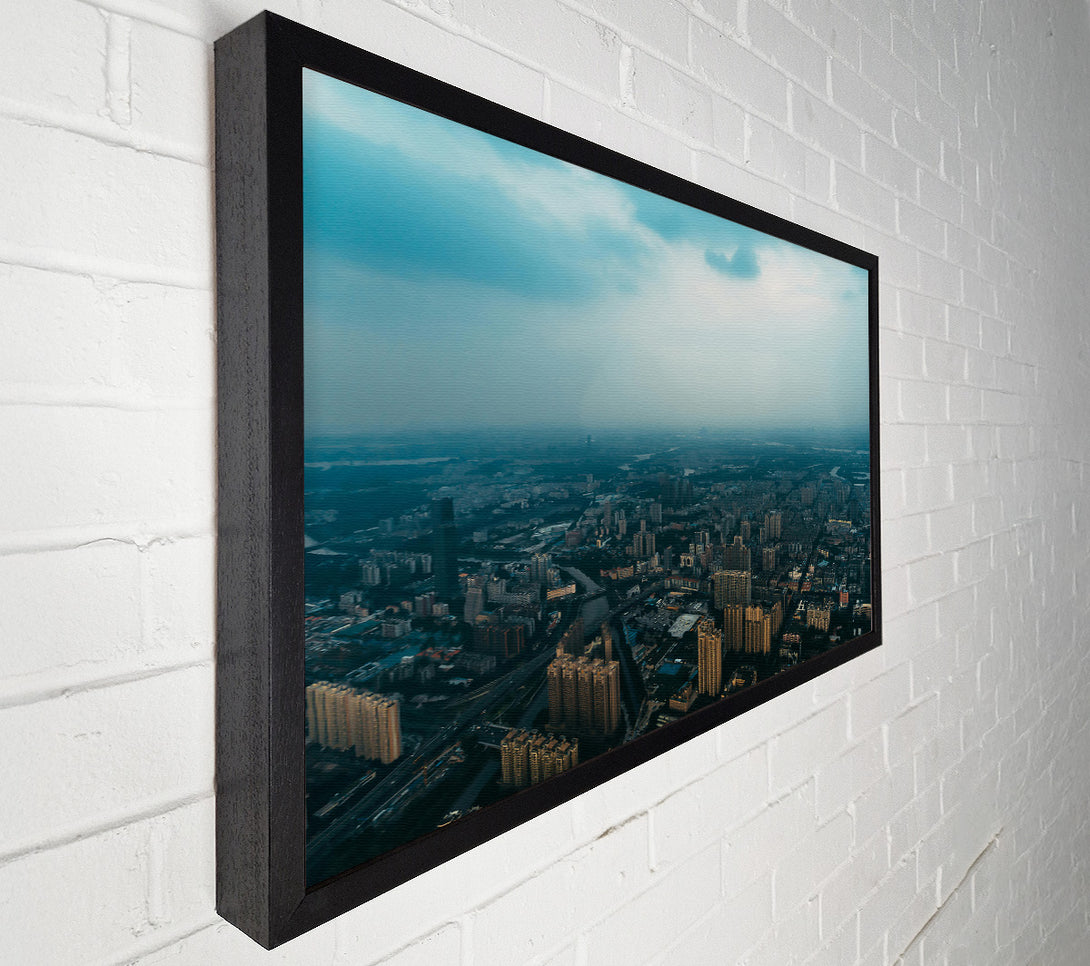  A Canvas Print of Blue Haze Over Cityscape Canvas Wall Art
