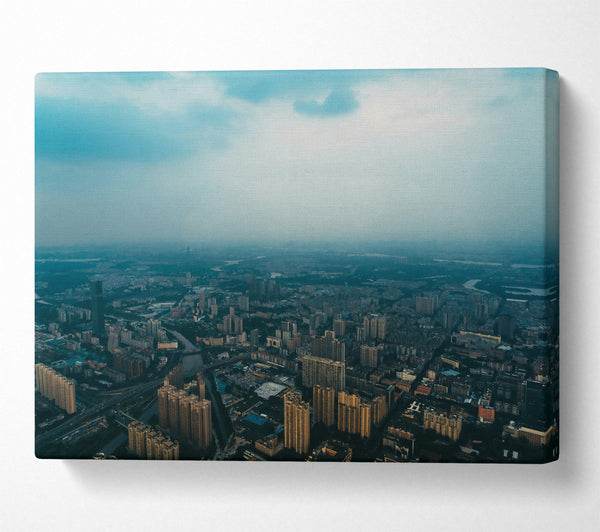  A Canvas Print of Blue Haze Over Cityscape Canvas Wall Art