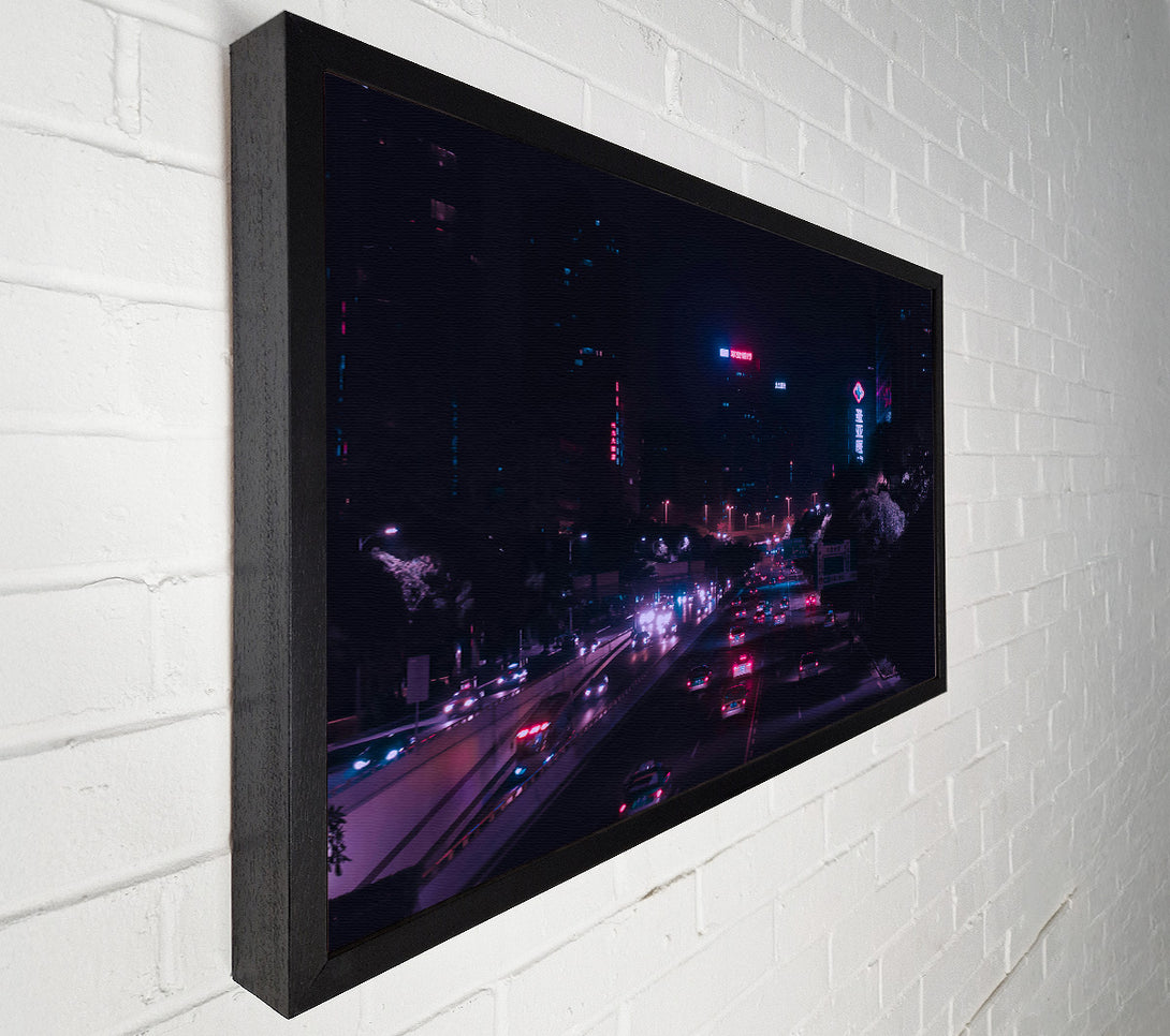  A Canvas Print of Pink Neon Highway Canvas Wall Art