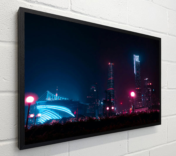 Blue Neon Skyline