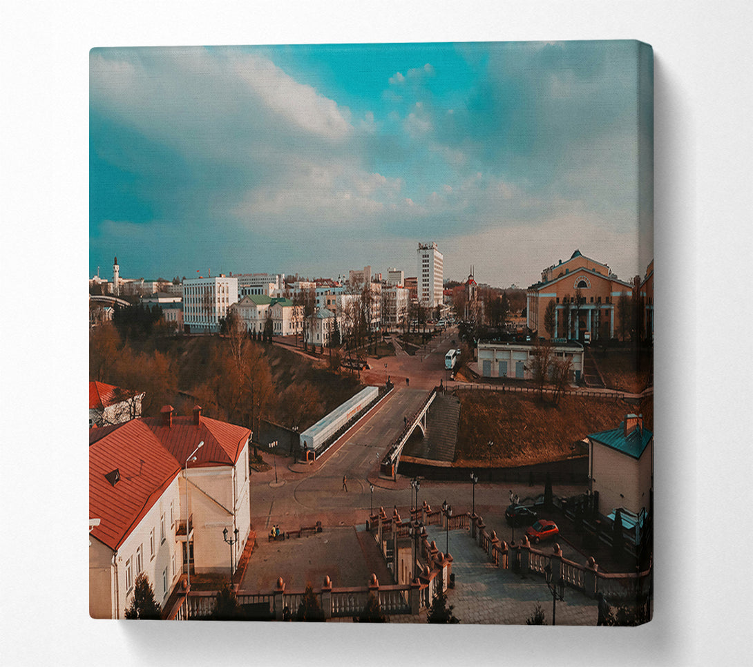  A Canvas Print of Azure Cityscape View Canvas Print