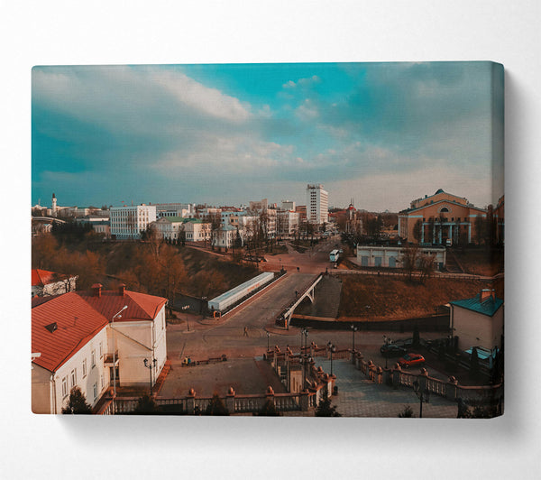  A Canvas Print of Azure Cityscape View Canvas Print