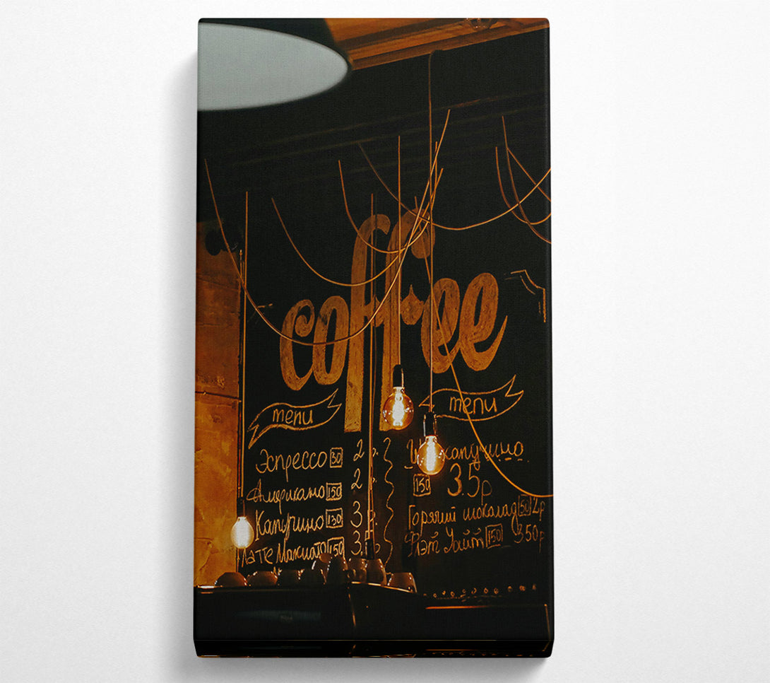  A Canvas Print of Warm Coffee Menu Canvas Wall Art