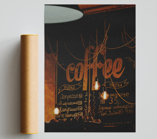 Warm Coffee Menu Giclee Print