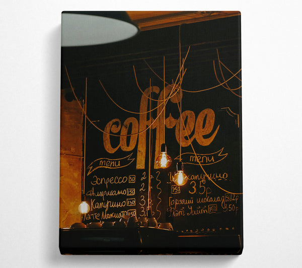  A Canvas Print of Warm Coffee Menu Canvas Wall Art