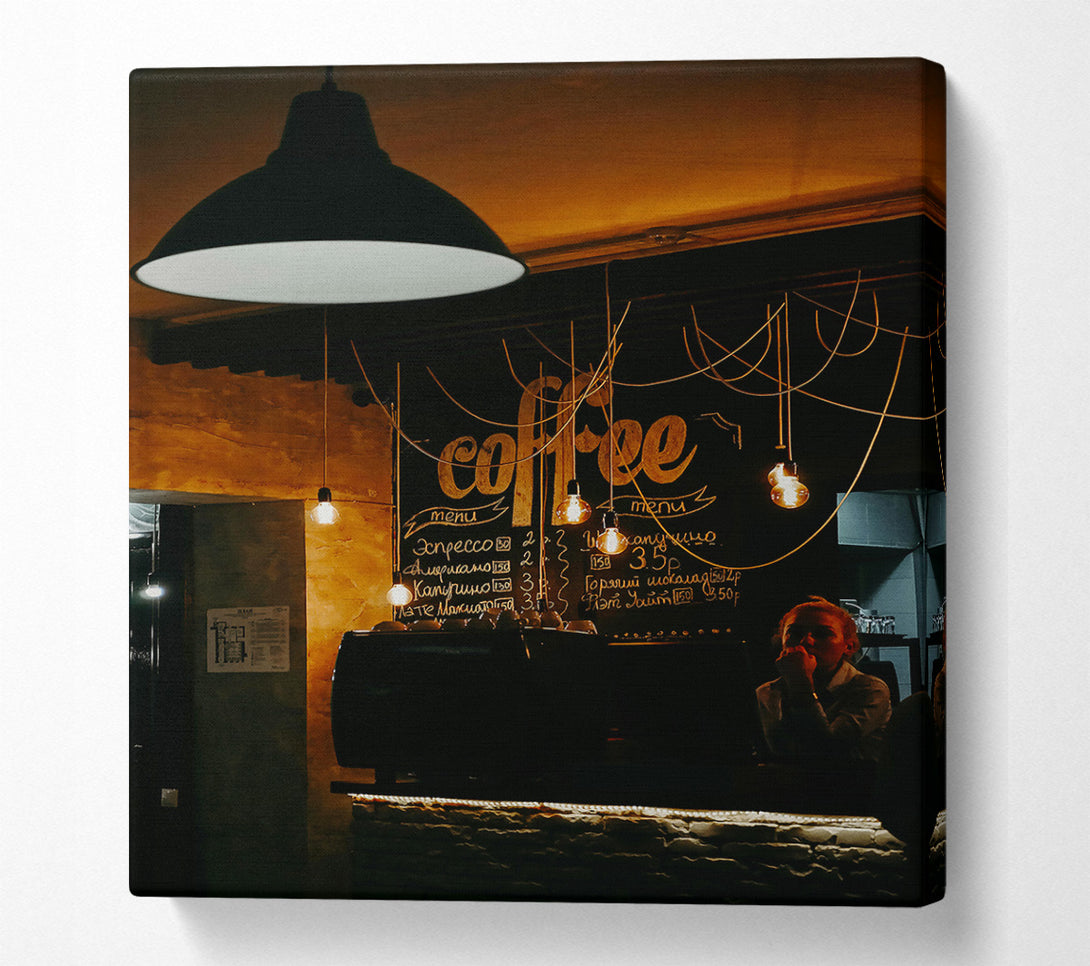  A Canvas Print of Warm Cafe Lights Canvas Wall Art
