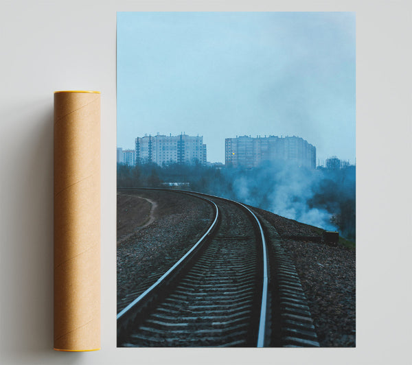 Blue Smoke Tracks Print