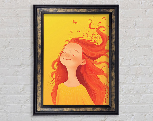 Redhead Girl Happy Framed Print
