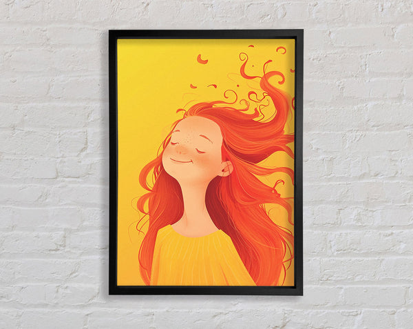 Redhead Girl Happy Framed Print