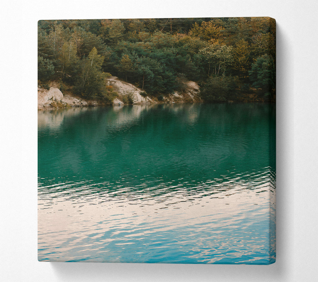  A Canvas Print of Teal Tranquility Lake Canvas Wall Art