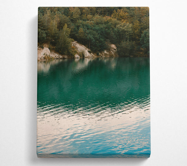  A Canvas Print of Teal Tranquility Lake Canvas Wall Art