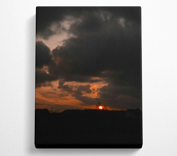  A Canvas Print of Orange Sunset Clouds Canvas Art