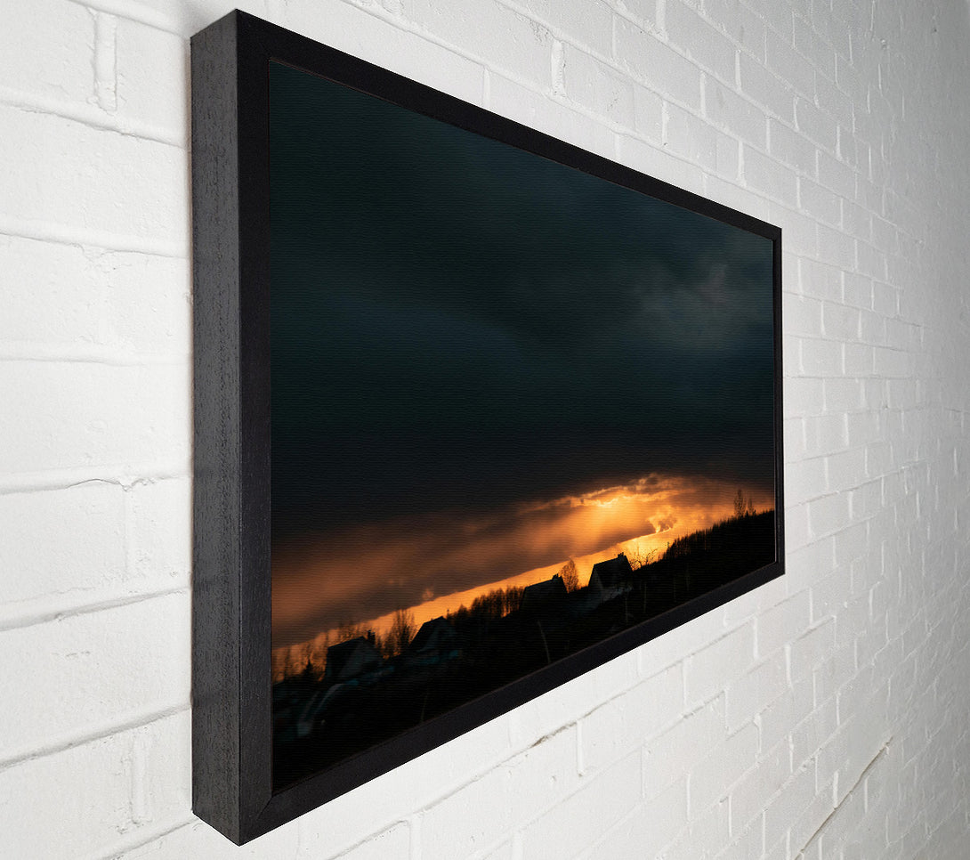  A Canvas Print of Golden Light Breaks Through Canvas Wall Art