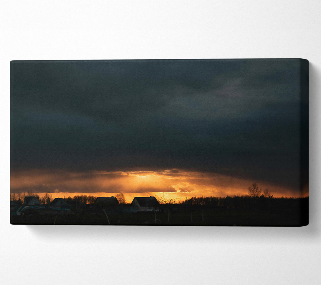  A Canvas Print of Golden Light Breaks Through Canvas Wall Art
