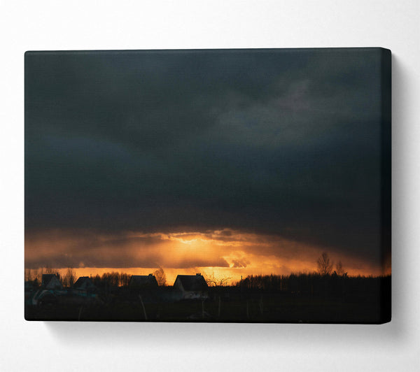  A Canvas Print of Golden Light Breaks Through Canvas Wall Art