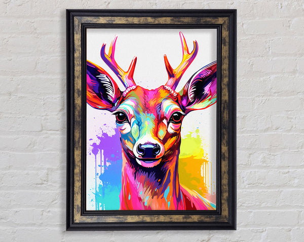 Reindeer Popart Framed Print