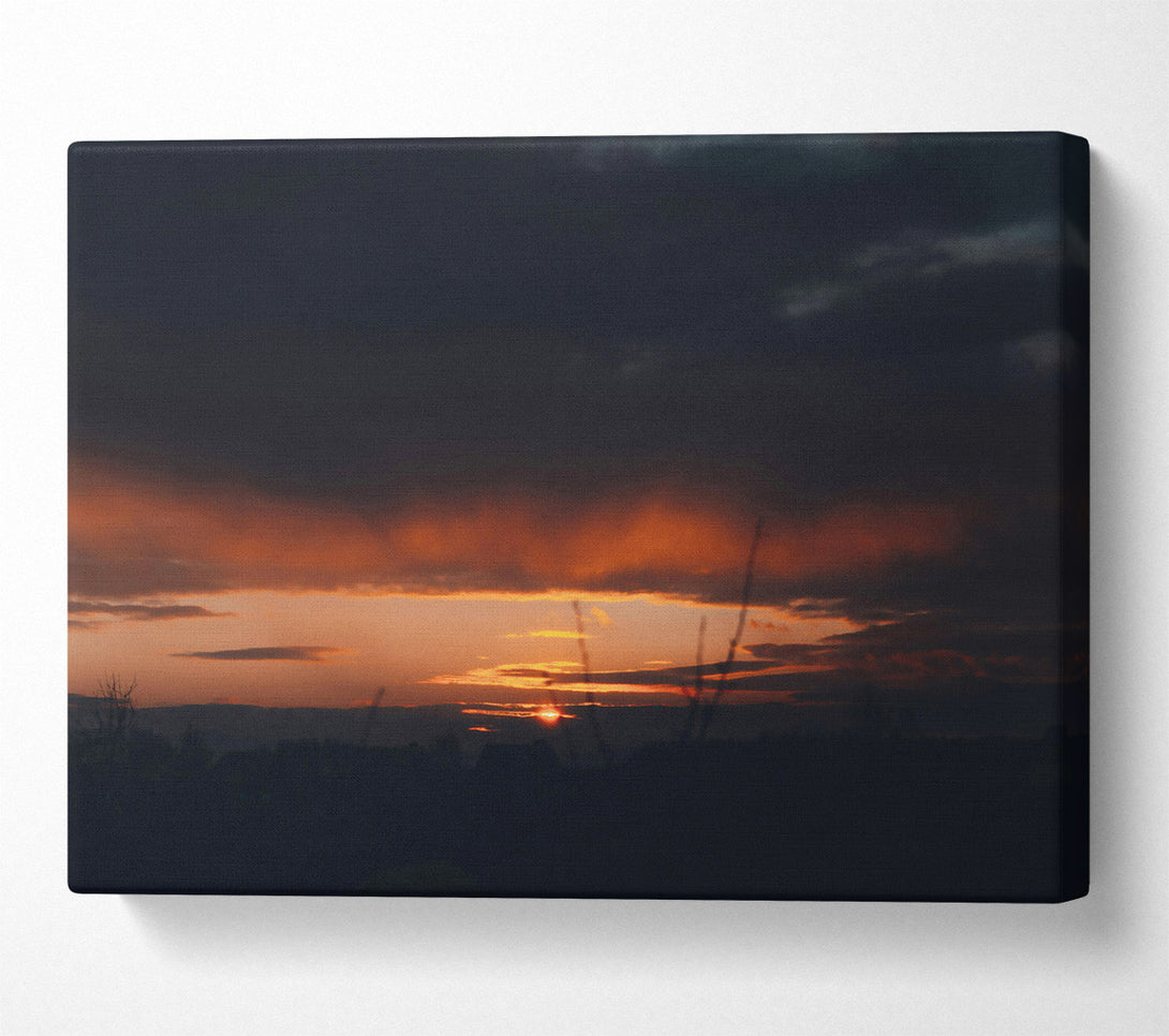  A Canvas Print of Orange Sky Silhouette Canvas Wall Art
