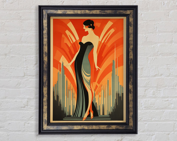Retro City Fasion Framed Print