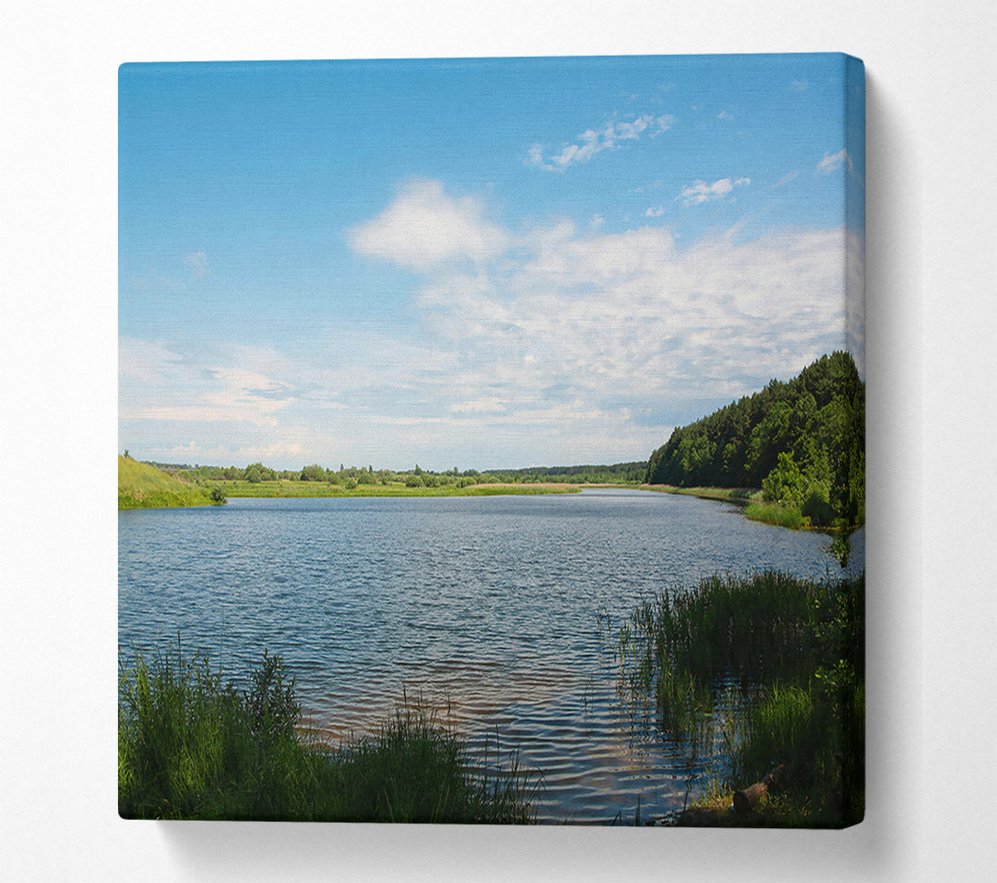  A Canvas Print of Azure River Reflection Canvas Print