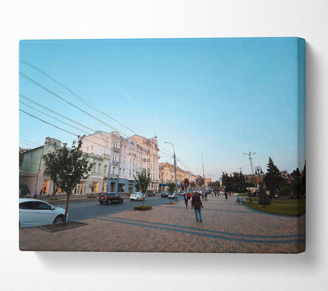  A Canvas Print of Blue Sky Cityscape Canvas Print