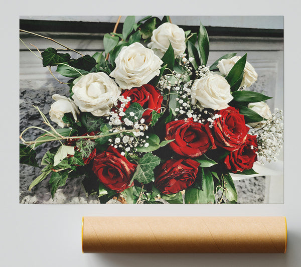 Crimson And White Bouquet Giclee Print
