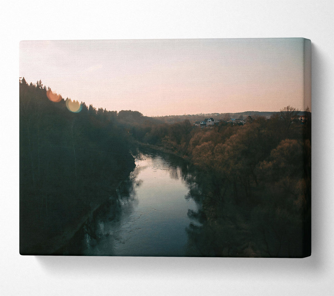  A Canvas Print of Blue River Sunset Canvas Print