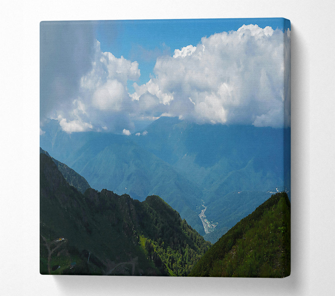  A Canvas Print of Blue Mountain Serenity Canvas Wall Art