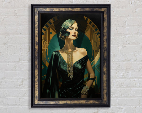 Retro Vintage Fashion Woman Framed Print