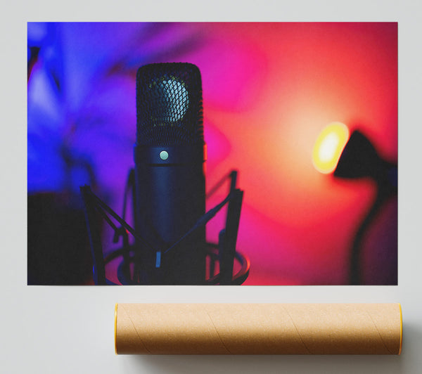 Red Mic Glow Giclee Print