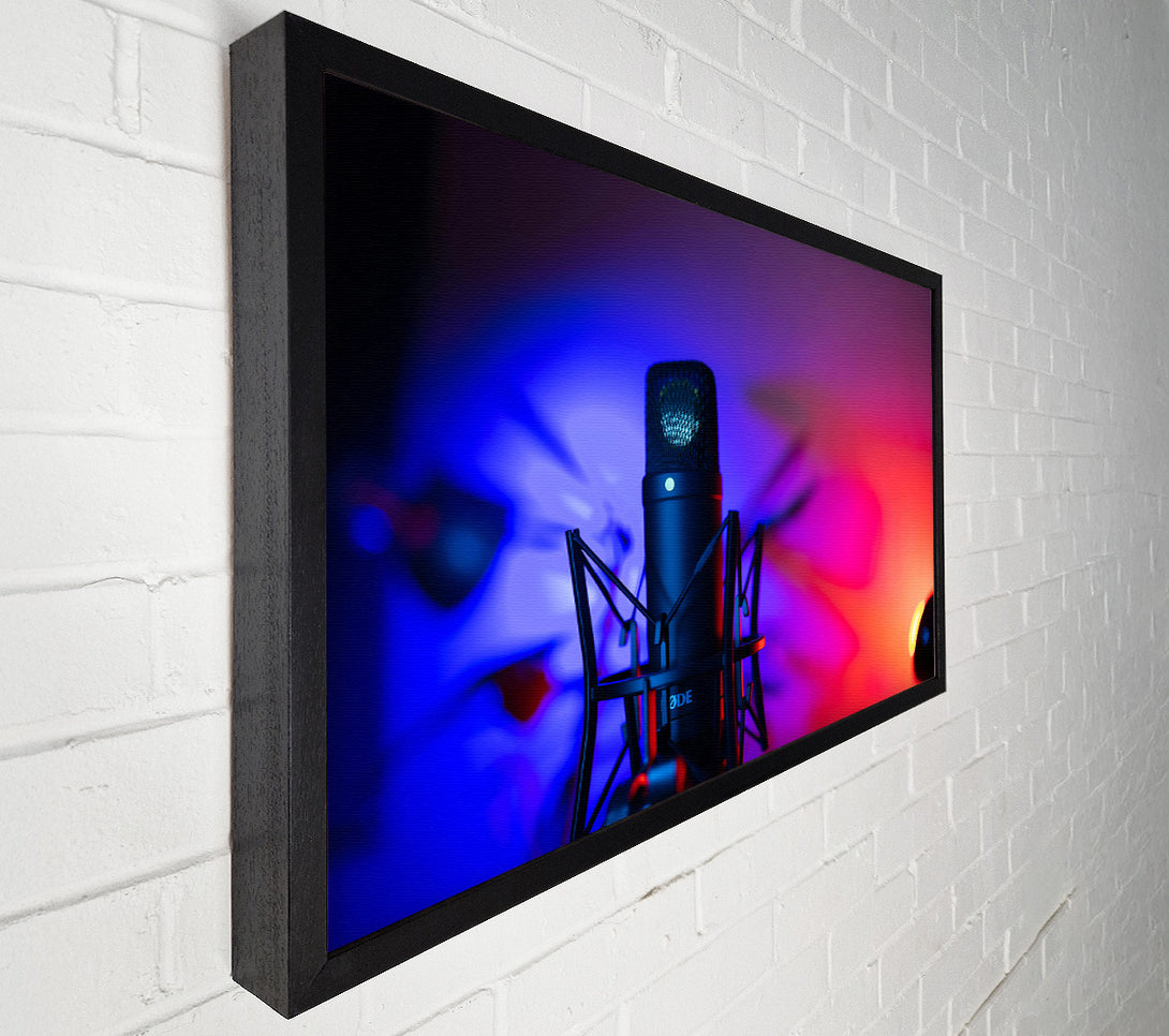  A Canvas Print of Blue And Red Mic Canvas Wall Art