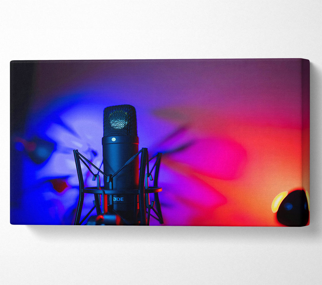  A Canvas Print of Blue And Red Mic Canvas Wall Art