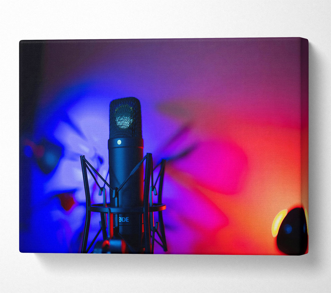  A Canvas Print of Blue And Red Mic Canvas Wall Art