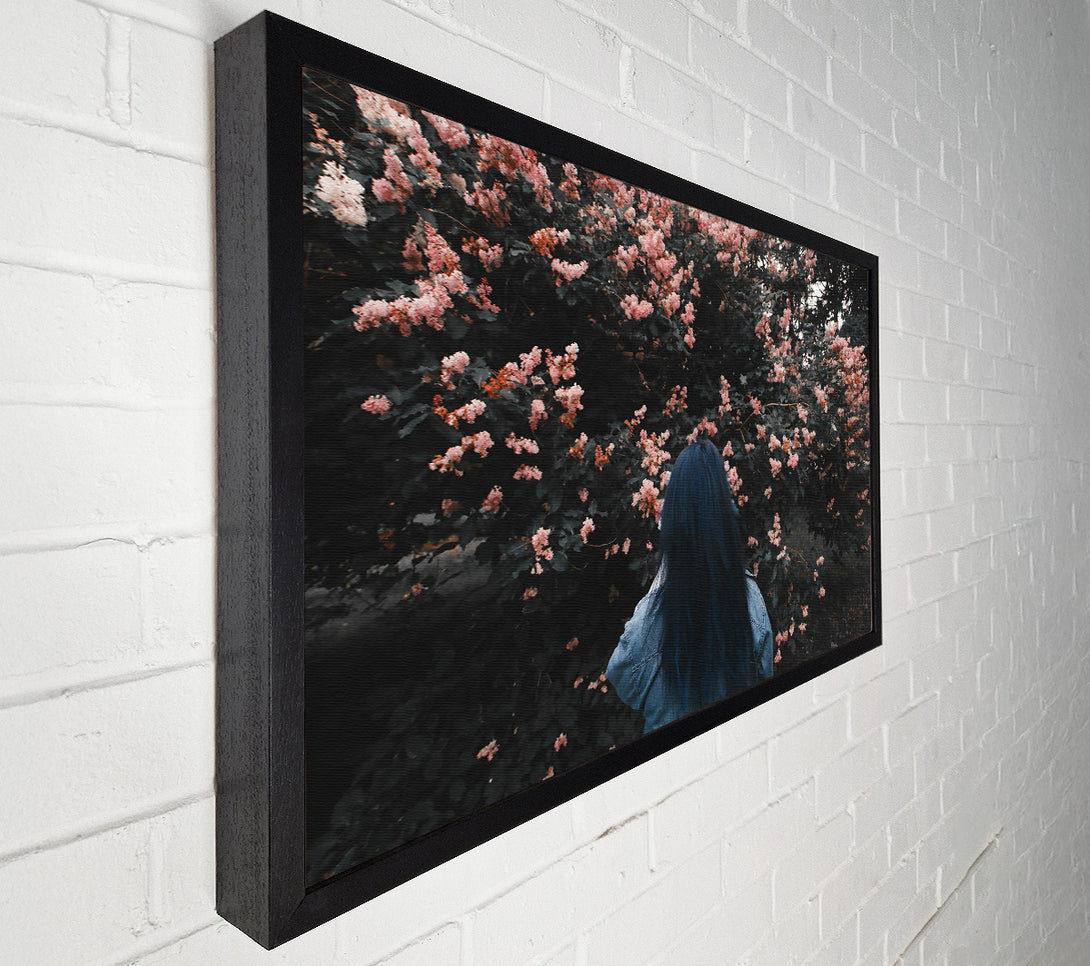  A Canvas Print of Pink Blossoms And Blue Canvas Wall Art