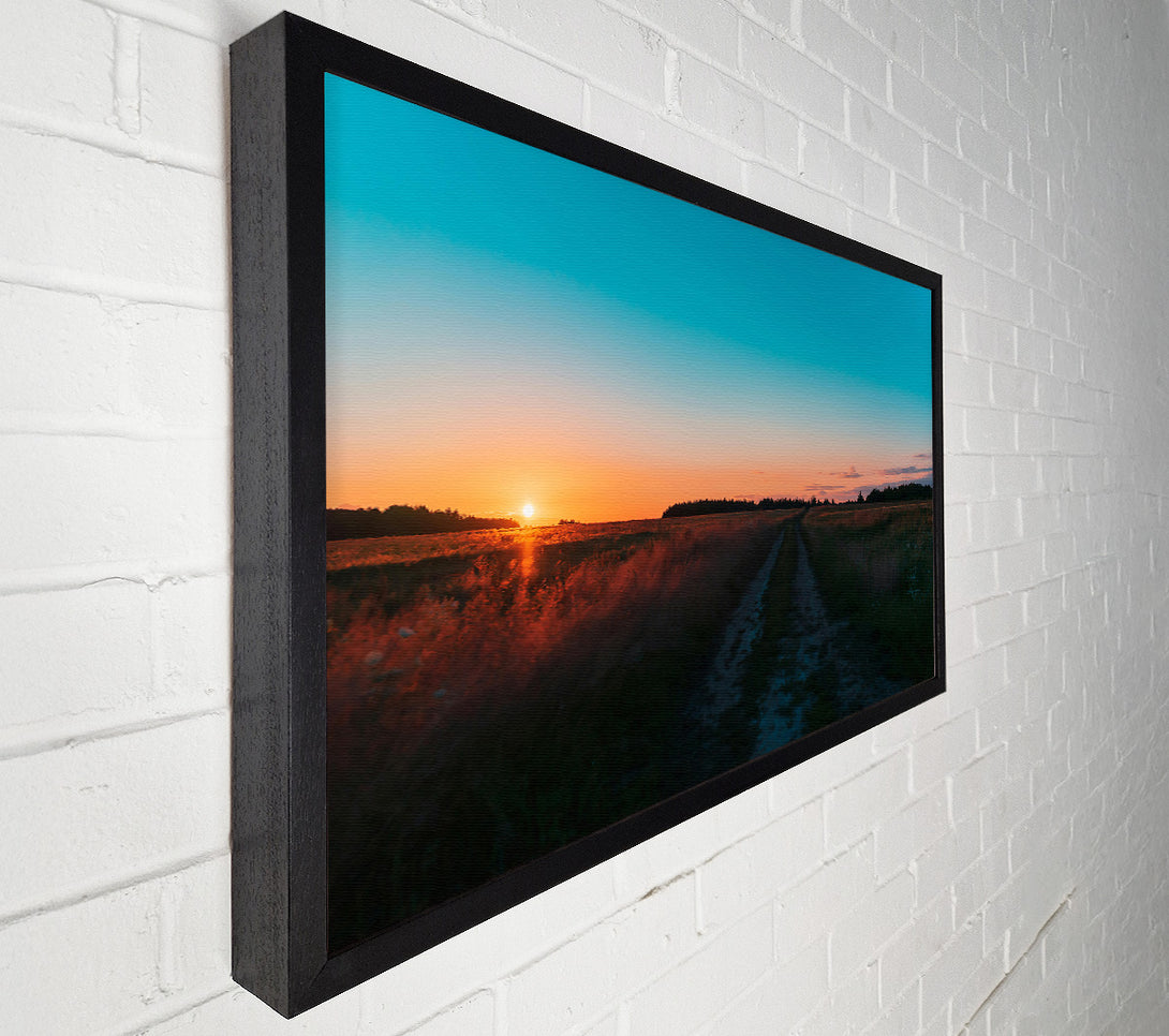  A Canvas Print of Orange Sunset Road Canvas Print