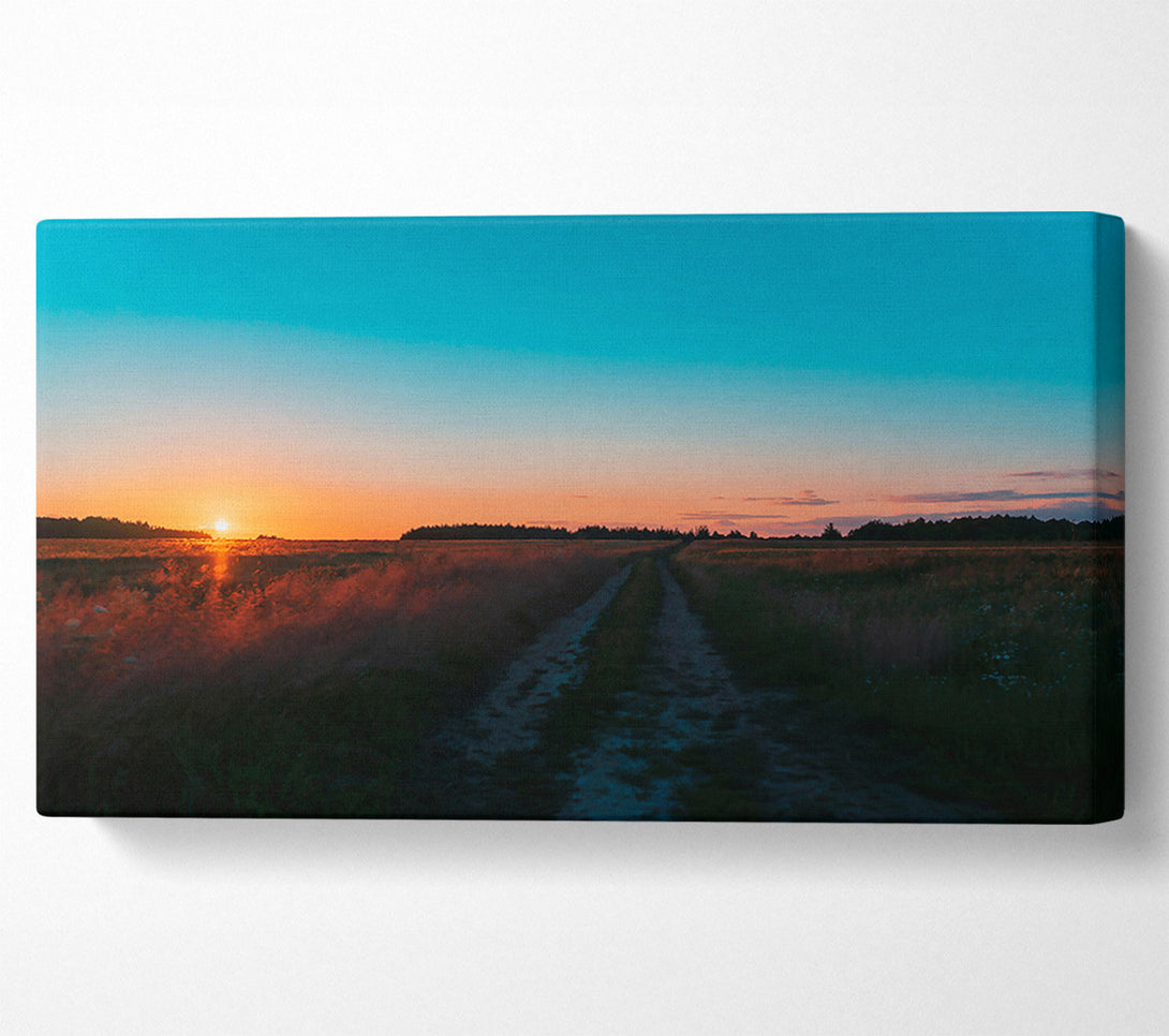  A Canvas Print of Orange Sunset Road Canvas Print