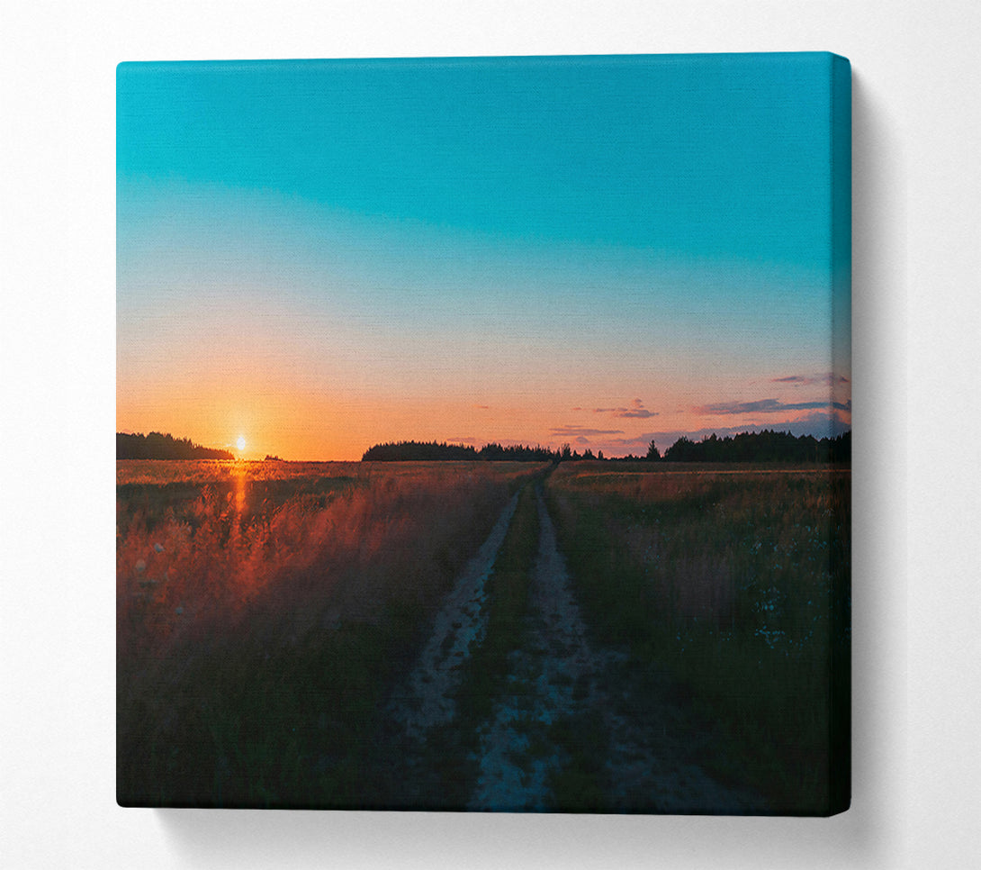  A Canvas Print of Orange Sunset Road Canvas Print