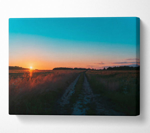  A Canvas Print of Orange Sunset Road Canvas Print