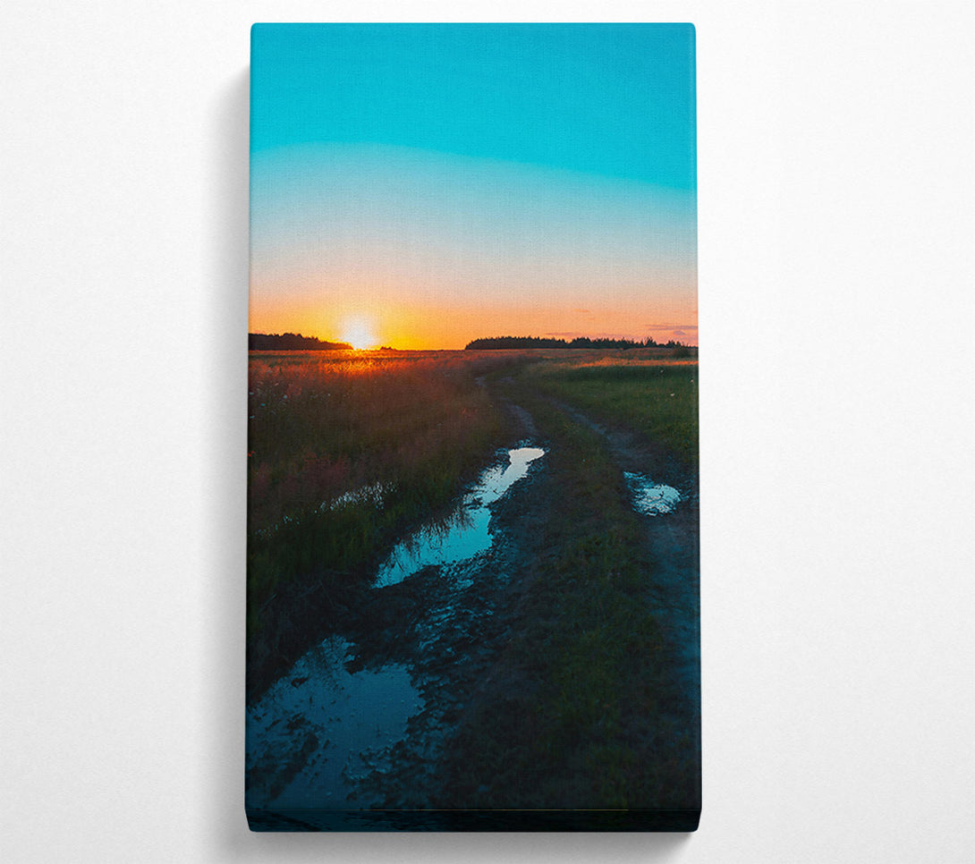  A Canvas Print of Azure Sunset Reflections Canvas Art