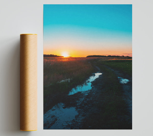 Azure Sunset Reflections Print