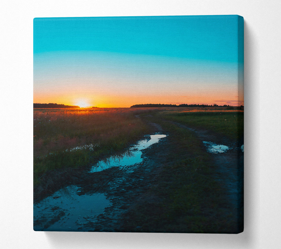  A Canvas Print of Azure Sunset Reflections Canvas Art