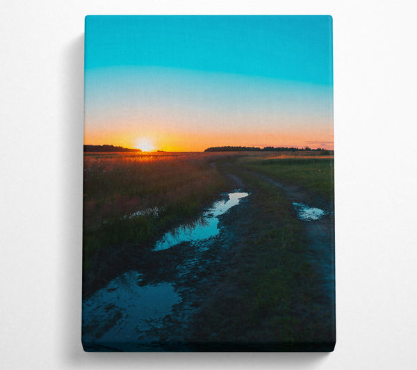  A Canvas Print of Azure Sunset Reflections Canvas Art