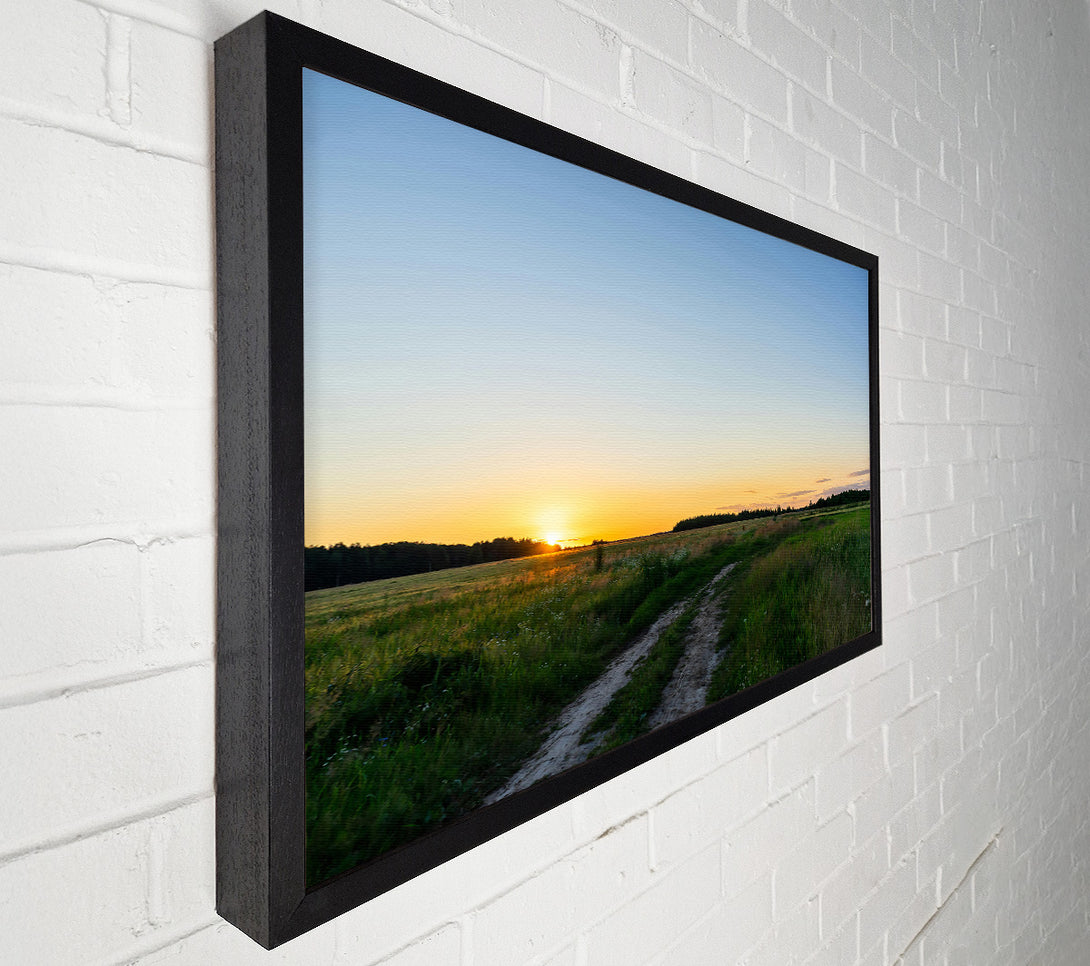  A Canvas Print of Golden Sunset Road Canvas Wall Art