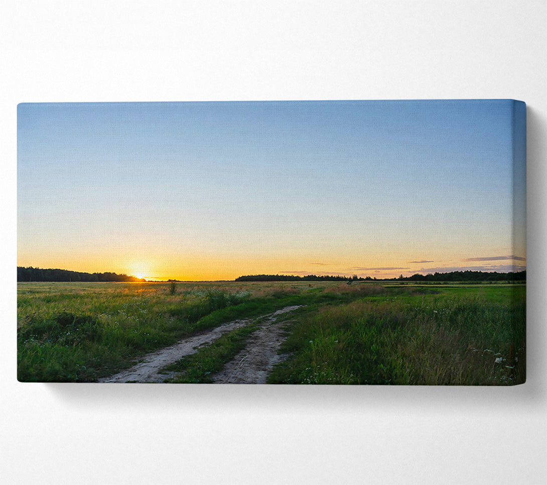  A Canvas Print of Golden Sunset Road Canvas Wall Art