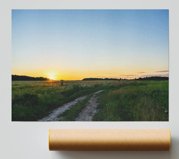 Golden Sunset Road Giclee Print
