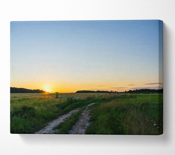  A Canvas Print of Golden Sunset Road Canvas Wall Art